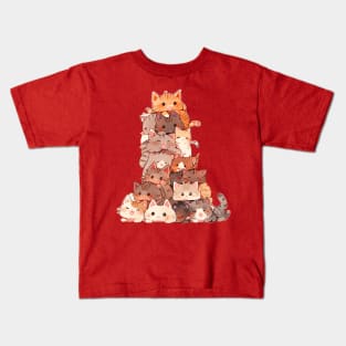 Cat Pile Kids T-Shirt